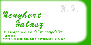 menyhert halasz business card